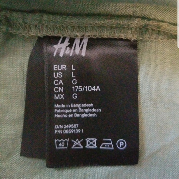 Apple green linen shirt for women L - Picture 4 of 6